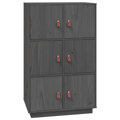 Hoge kast 67x40x108,5 cm massief grenenhout grijs