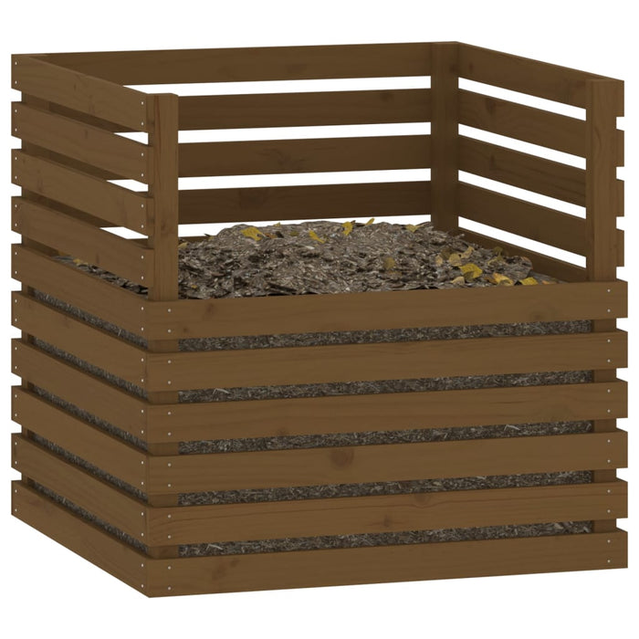 Compostbak 80x80x78 cm massief grenenhout honingbruin