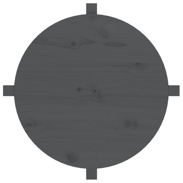 Salontafel Ø 62,5x45 cm massief grenenhout grijs