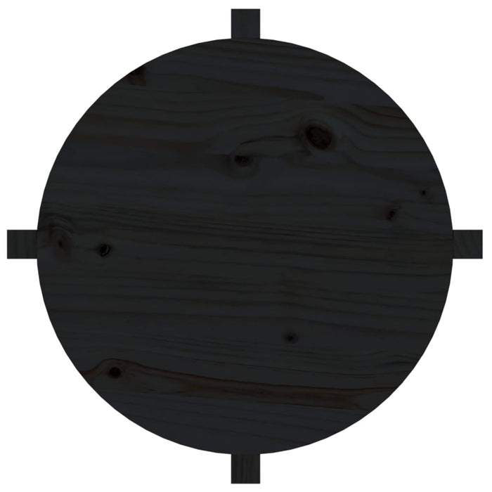 Salontafel Ø 62,5x45 cm massief grenenhout zwart