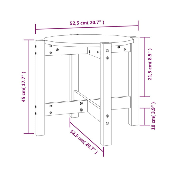 Salontafel Ø 52,5x45 cm massief grenenhout grijs