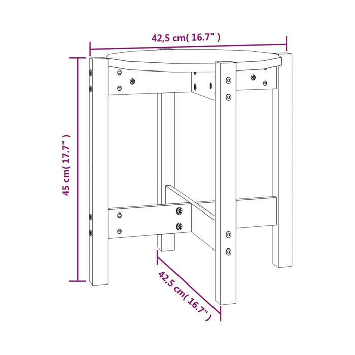 Salontafel Ø 42,5x45 cm massief grenenhout zwart