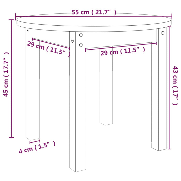 Salontafel Ø 55x45 cm massief grenenhout honingbruin