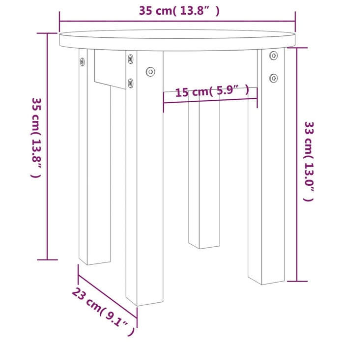 Salontafel Ø 35x35 cm massief grenenhout grijs