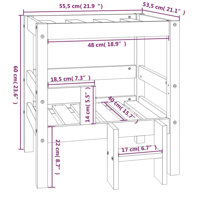 Hondenmand 55,5x53,5x60 cm massief grenenhout honingbruin