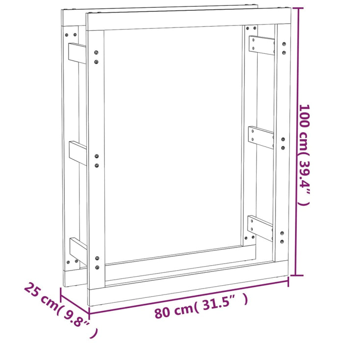 Haardhoutrek 80x25x100 cm massief grenenhout grijs