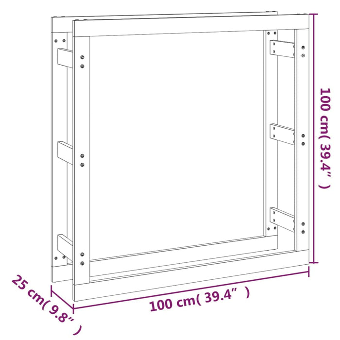 Haardhoutrek 100x25x100 cm massief grenenhout