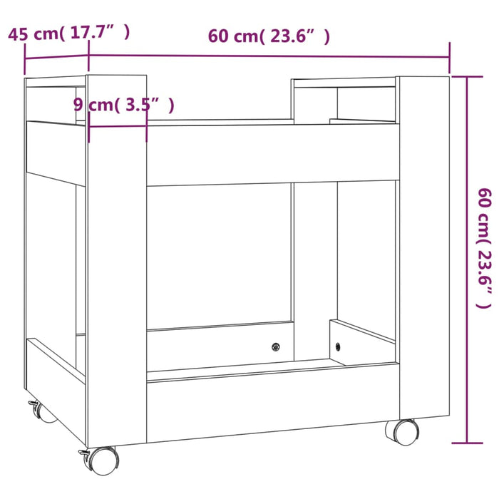 Bureaukastje 60x45x60 cm bewerkt hout wit