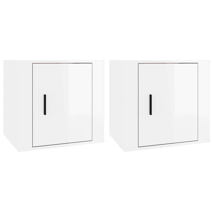 Nachtkastjes 2 st 50x39x47 cm hoogglans wit