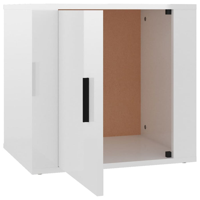 Nachtkastjes 2 st 50x39x47 cm hoogglans wit