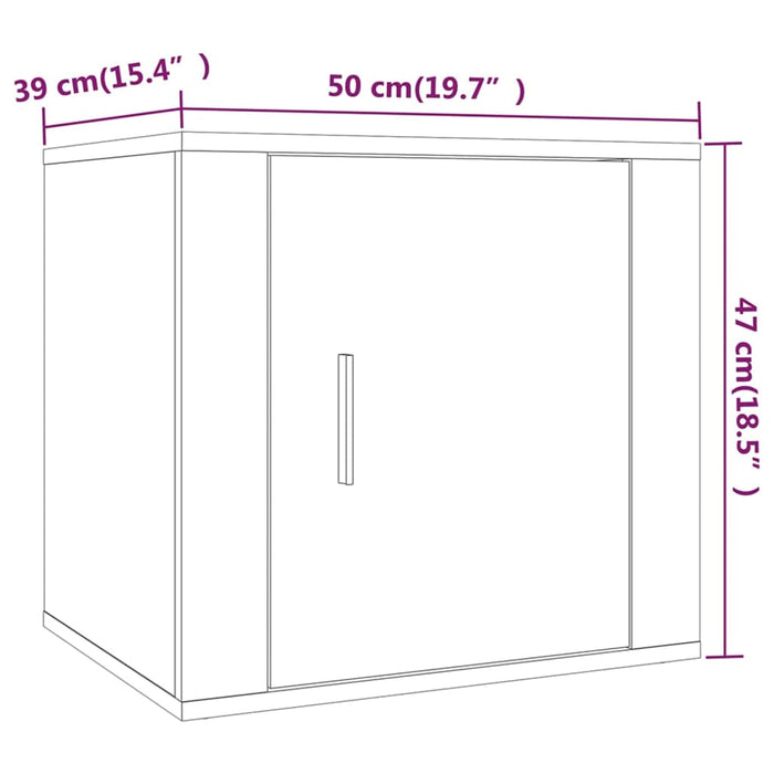 Nachtkastjes 2 st 50x39x47 cm gerookt eikenkleurig