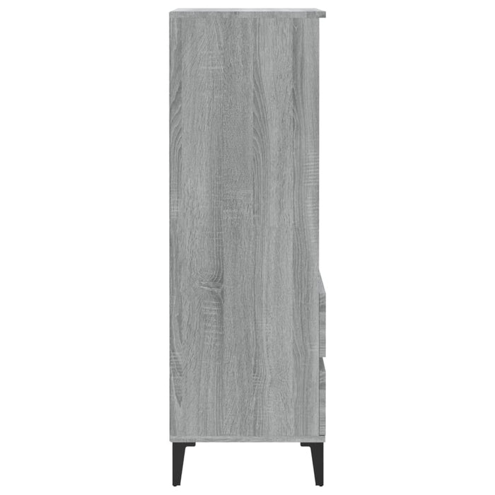 Hoge kast 40x36x110 cm bewerkt hout grijs sonoma