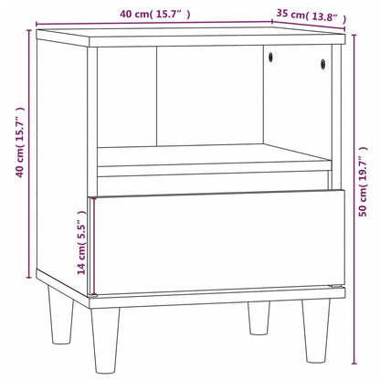 Nachtkastjes 2 st 40x35x50 cm gerookt eikenkleurig