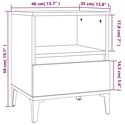 Nachtkastjes 2 st 40x35x50 cm wit