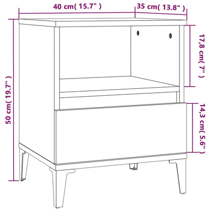 Nachtkastjes 2 st 40x35x50 cm hoogglans wit