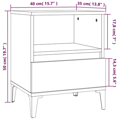 Nachtkastjes 2 st 40x35x50 cm sonoma eikenkleurig