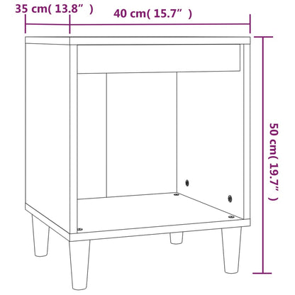 Nachtkastjes 2 st 40x35x50 cm wit