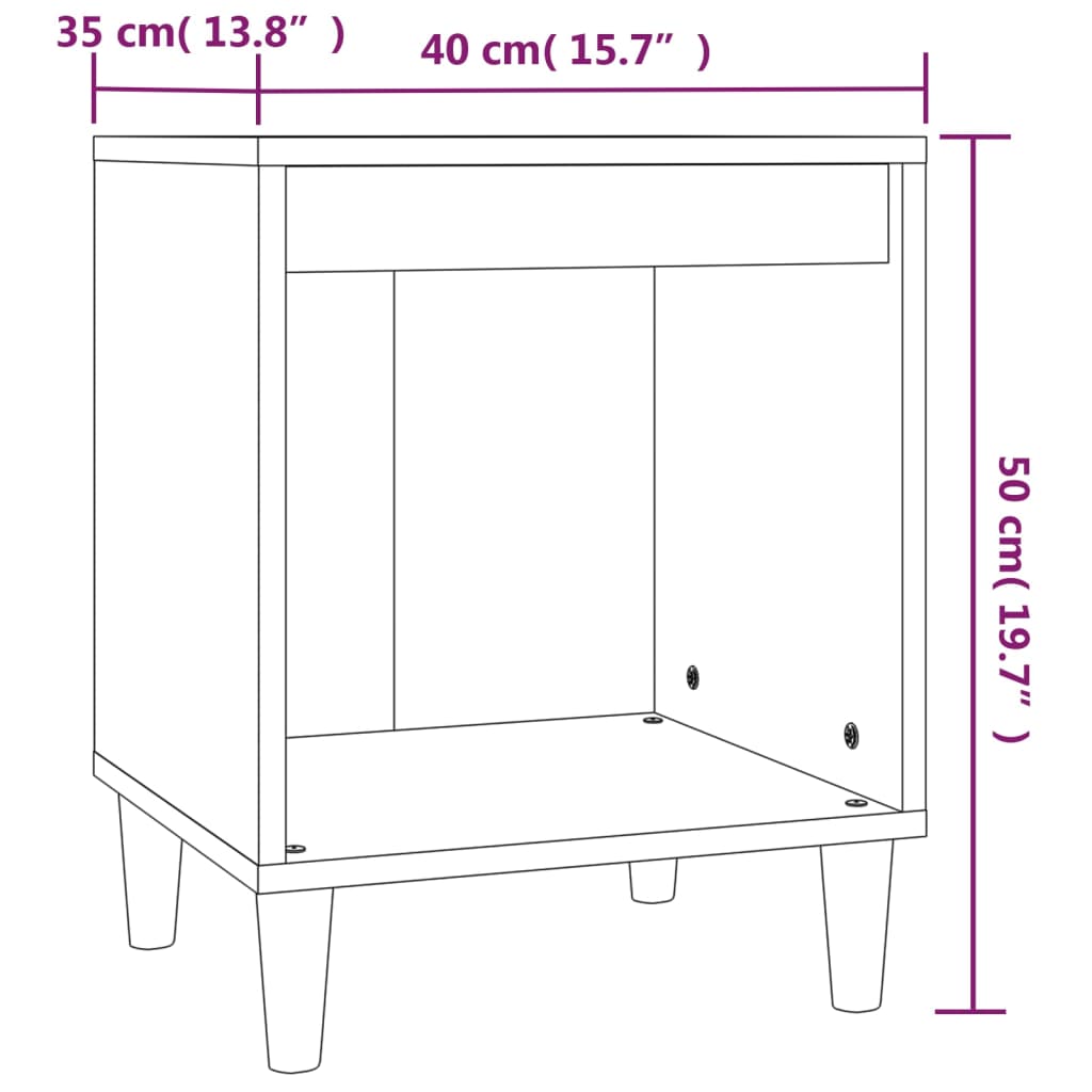 Nachtkastjes 2 st 40x35x50 cm betongrijs