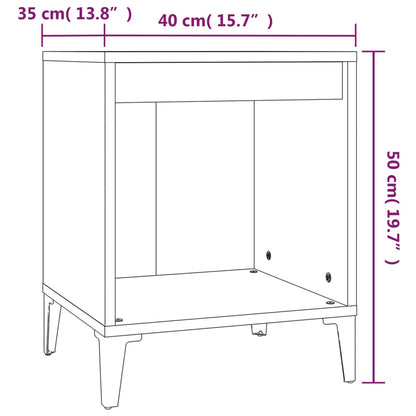 Nachtkastjes 2 st 40x35x50 cm wit