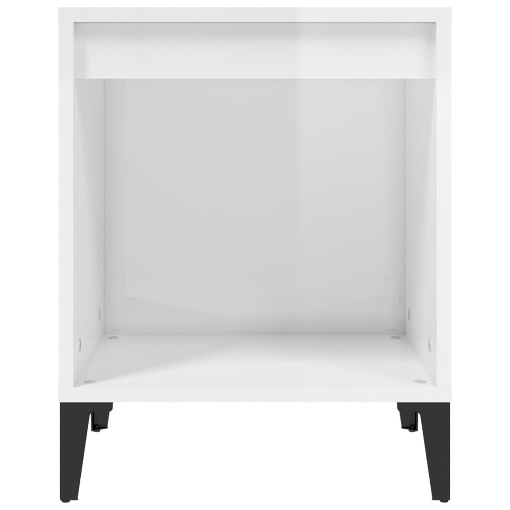 Nachtkastjes 2 st 40x35x50 cm hoogglans wit