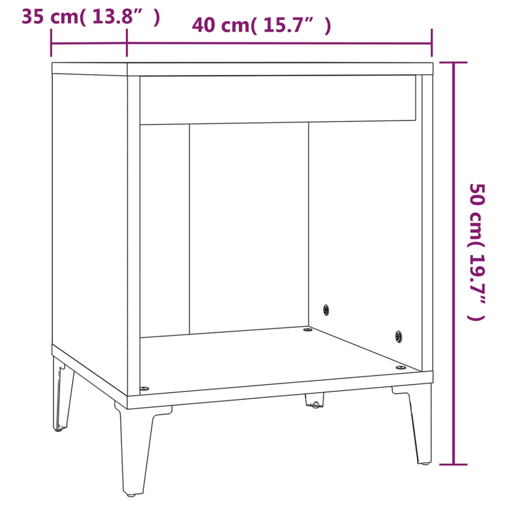 Nachtkastjes 2 st 40x35x50 cm sonoma eikenkleurig