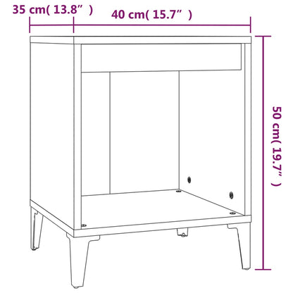 Nachtkastjes 2 st 40x35x50 cm betongrijs