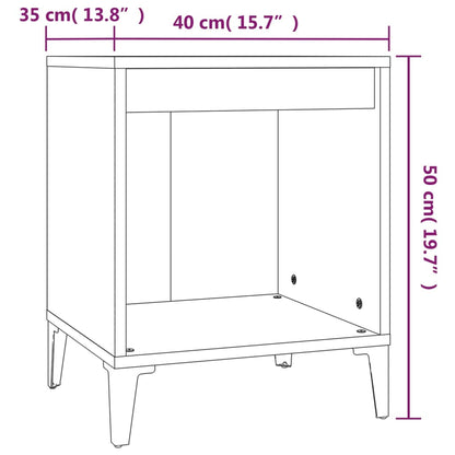 Nachtkastjes 2 st 40x35x50 cm grijs sonoma eikenkleurig