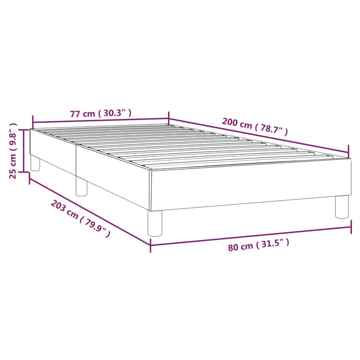 Boxspringframe stof donkergrijs 80x200 cm