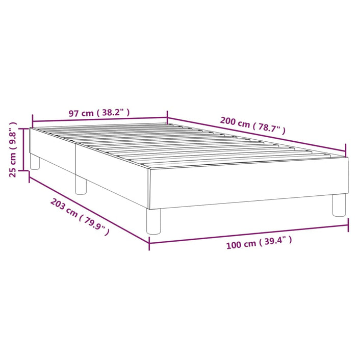 Boxspringframe stof crème 100x200 cm