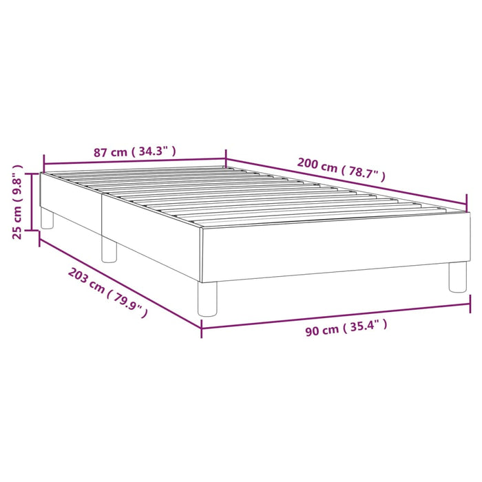 Boxspringframe stof zwart 90x200 cm