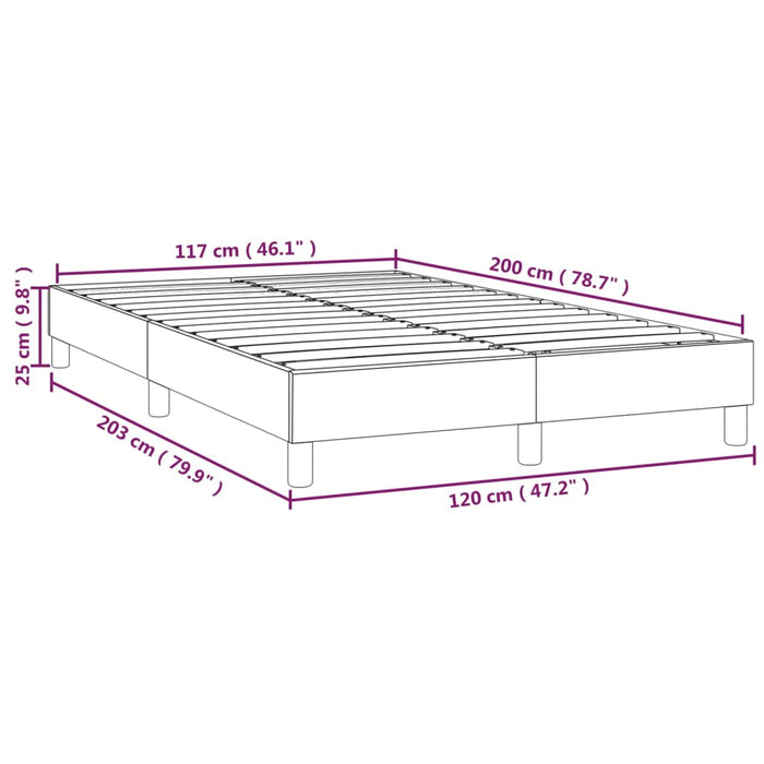 Boxspringframe stof lichtgrijs 120x200 cm