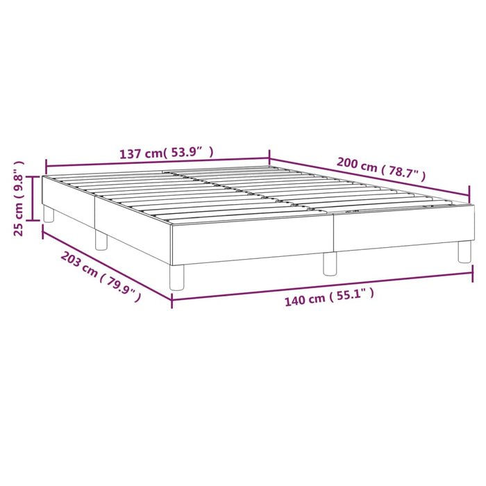 Boxspringframe stof blauw 140x200 cm