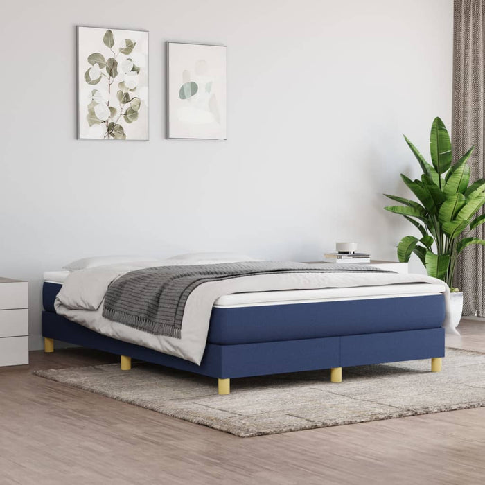 Boxspringframe stof blauw 140x200 cm