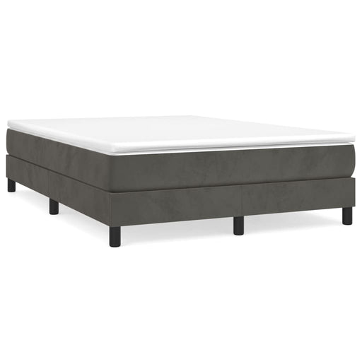 Boxspringframe fluweel donkergrijs 140x190 cm