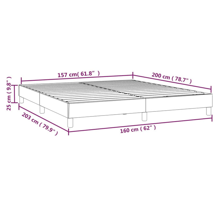 Boxspringframe fluweel donkergrijs 160x200 cm