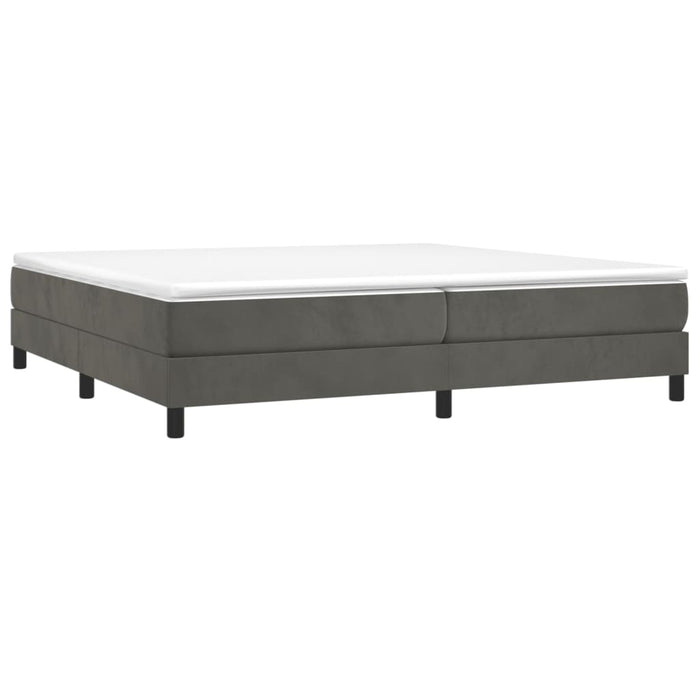 Boxspringframe fluweel donkergrijs 200x200 cm