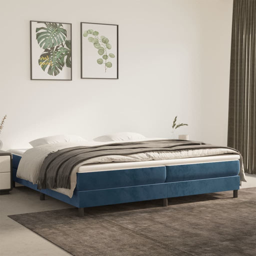 Boxspringframe fluweel donkerblauw 200x200 cm