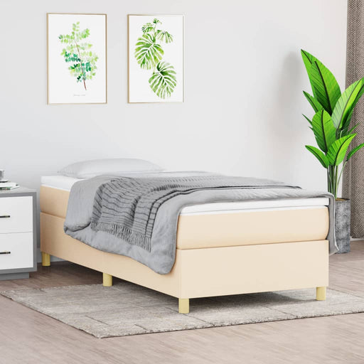 Boxspringframe stof crème 100x200 cm