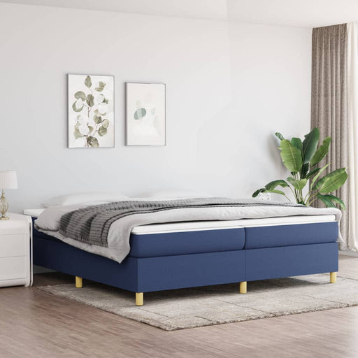 Boxspringframe stof blauw 200x200 cm