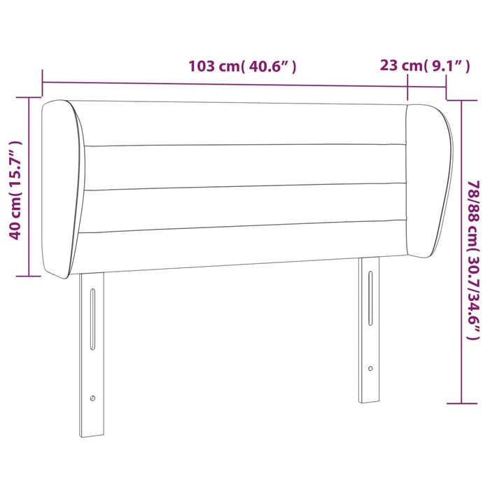 Hoofdbord met randen 103x23x78/88 cm stof donkerbruin