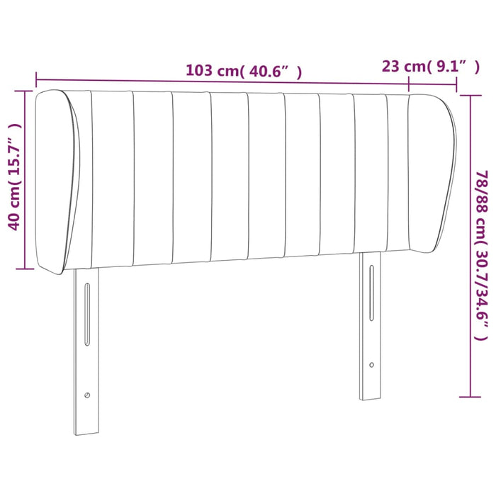 Hoofdbord met randen 103x23x78/88 cm stof groen