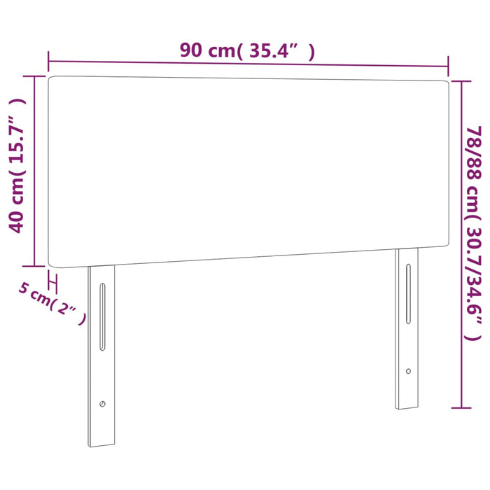 Hoofdbord LED 90x5x78/88 cm stof donkerbruin