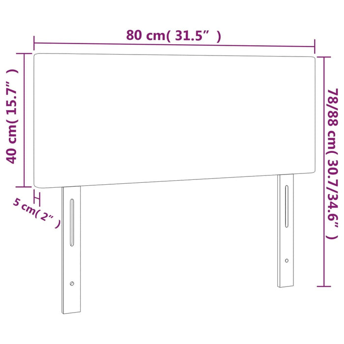 Hoofdbord LED 80x5x78/88 cm kunstleer zwart