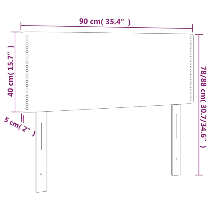 Hoofdbord LED 90x5x78/88 cm stof taupe