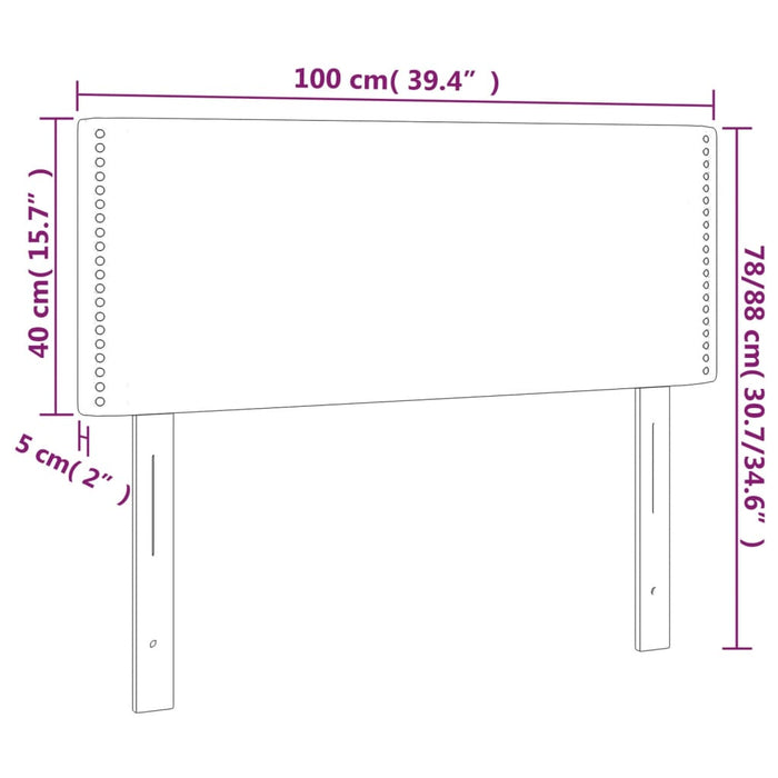 Hoofdbord LED 100x5x78/88 cm stof donkerbruin