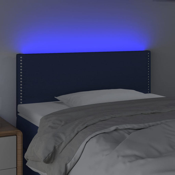 Hoofdbord LED 100x5x78/88 cm stof blauw