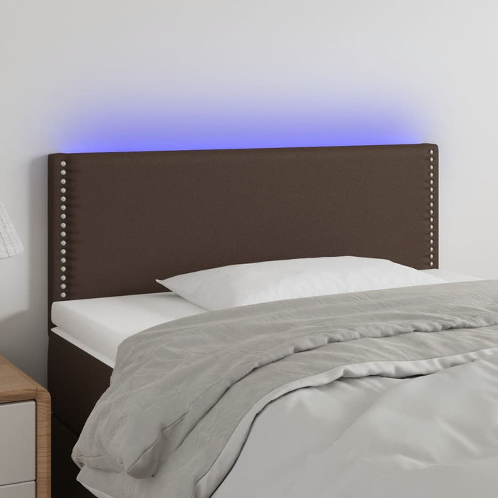 Hoofdbord LED 90x5x78/88 cm kunstleer bruin