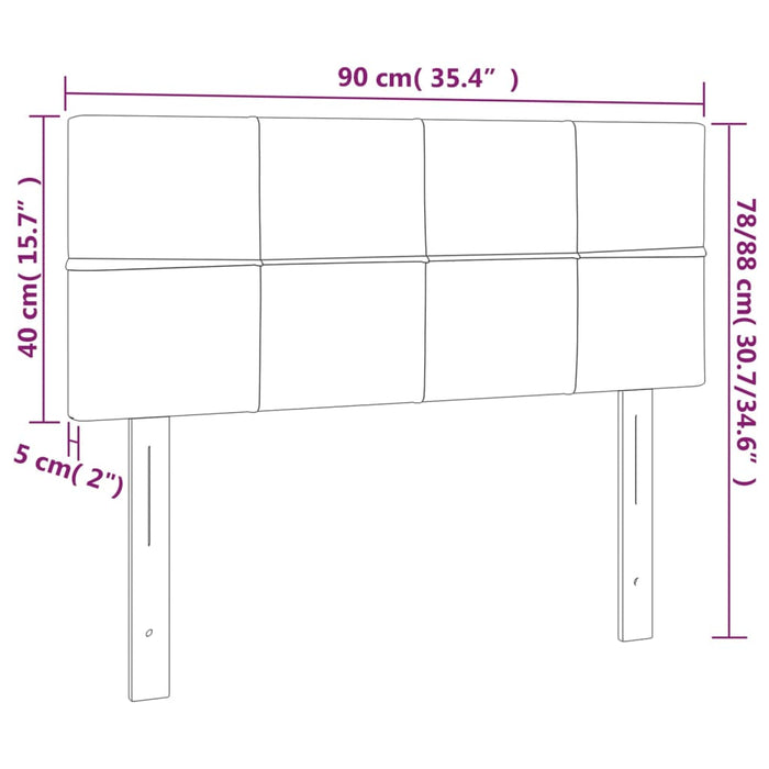 Hoofdbord LED 90x5x78/88 cm stof donkerbruin