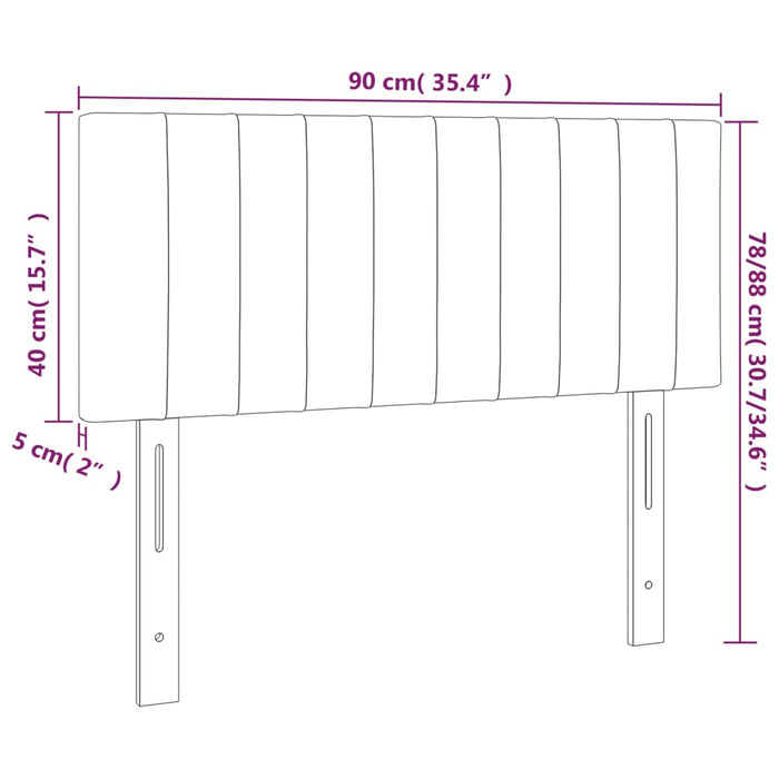 Hoofdbord LED 90x5x78/88 cm stof groen