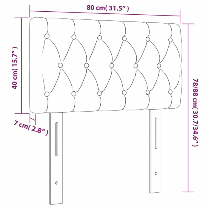 Hoofdbord LED 80x7x78/88 cm stof donkerbruin